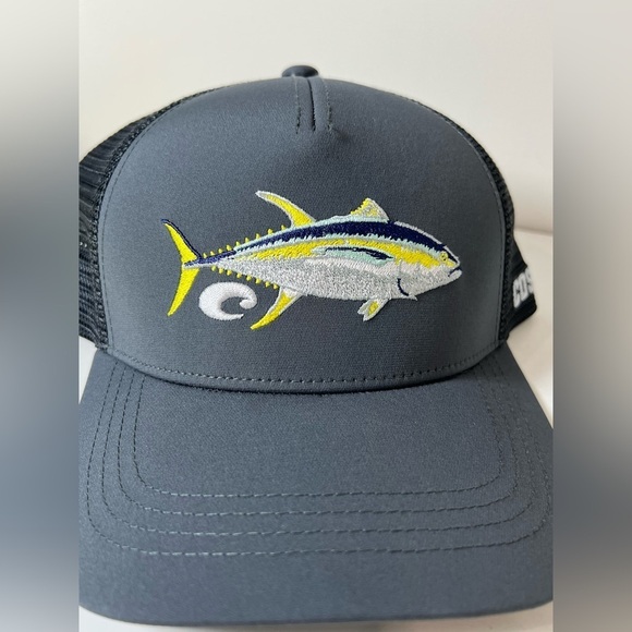 New Without Tags Costa Del Mar Gray Fish Embroidered Hat Cap - Picture 4 of 7